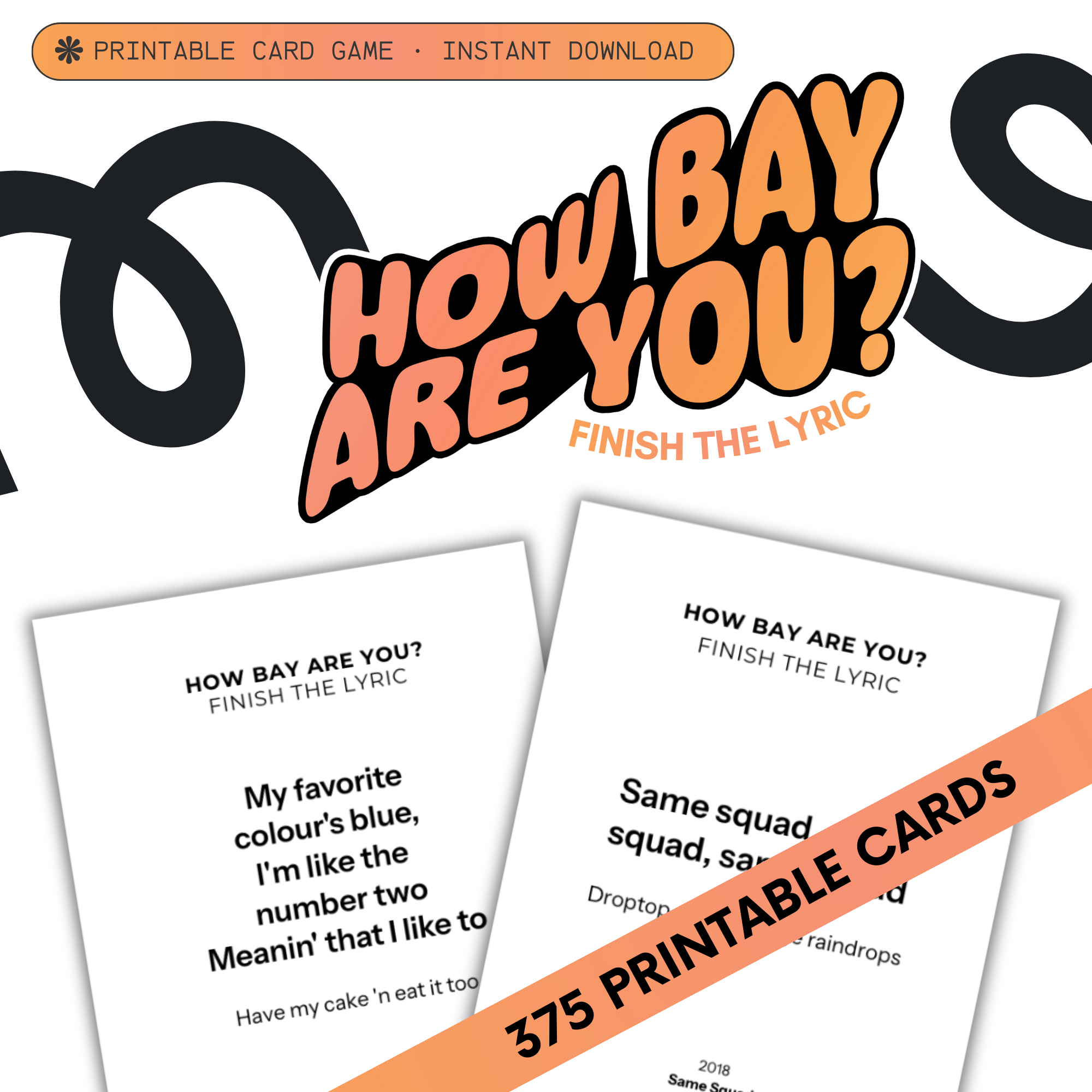 Finish The Lyric (Printable Deck) —  Bay Area Hip Hop & R&B